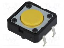 Microswitch TACT, SPST-NO, Pos  2, 0.05A/24VDC, THT, none, 2.55N