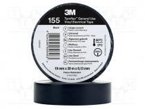 Tape  electrical insulating, W  19mm, L  20m, Thk  0.127mm, black