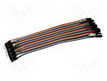 Connection cable, mix colours, 40pcs, 170mm, ribbon