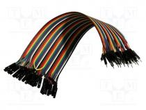 Connection cable, mix colours, 40pcs, 170mm, ribbon