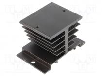 Heatsink  extruded, Y, for one phase solid state relays, black
