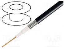 Wire  microphone cable, 1x0.75mm2, black, tinned,OFC, -15....70C