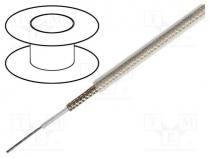 Wire  microphone cable, 1x0.5mm2, transparent, tinned,OFC, PVC