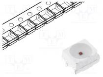 LED, red, SMD, 3528,PLCC4, 1560....1800mcd, 3.5x2.8x1.9mm, 120, 50mA