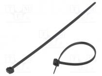 Cable tie, externally serrated, L  100mm, W  2.5mm, black, 80N