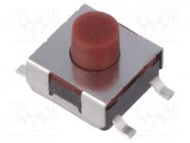 Microswitch TACT, SPST-NO, Pos  2, 0.05A/12VDC, SMT, none, 1.6N