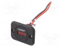 Ammeter, 0÷20A, on panel,screw, LED, Usup  7÷33VDC, Uin  7÷33VDC