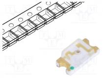 LED, red, SMD, 1206, 80mcd, 3.2x1.6x1.1mm, 140, 20mA, d  631nm
