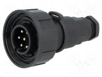 Connector  circular, plug, male, PIN  7, 5A, 250V, IP68, UL94V-0