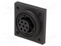 Connector  circular, socket, female, PIN  7, 5A, 250V, IP68, UL94V-0