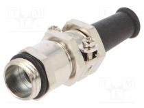 Cable gland, with strain relief, PG7, IP65, brass, metallic