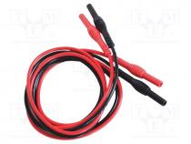 Test lead, Urated  1kVAC, Urated  1kVDC, Inom  10A, black,red, 2pcs.
