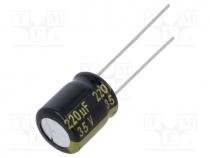 Capacitor  electrolytic, low ESR, THT, 220uF, 35VDC, Ø10x12.5mm