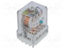 Relay  electromagnetic, 4PDT, Ucoil  24VDC, Icontacts max  10A