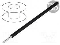 Wire, HookUp Wire, 24AWG, wire, Cu, PVC, black, 300V, 305m, 1000ft