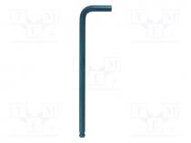 Wrench, inch,hex key,spherical, HEX 0.05", Overall len  72mm