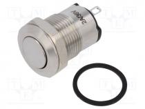 Switch  vandal resistant, Pos  2, SPST-NO, 2A/36VDC, IP65, OFF-ON