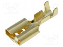 Terminal  flat, female, W  6.3mm, gold-plated, 1÷2.5mm2