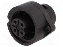 Connector  circular, socket, female, IP67, PIN  4(3+1), 3+PE, 16A
