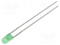 LED, green, 3mm, 8÷32mcd, 60, Front  convex, 2.2÷2.5VDC