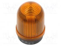 Signaller  lighting, continuous light, orange, 12÷230VDC, IP65
