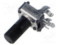 Potentiometer  shaft, single turn,horizontal, 10k, 20%, 6mm