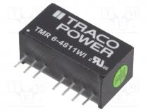 Converter  DC/DC, 6W, Uin  18÷75VDC, Uout  5VDC, Iout  1200mA, SIP8