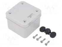 Enclosure  multipurpose, X  74mm, Y  74mm, Z  54mm, polycarbonate