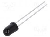 IR transmitter, 5mm, 950nm, black, 550mW, 10, 1.6÷1.9VDC, THT