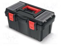 Chest, tool case, black, polymer, DARK, 476x258x226mm, 12kg