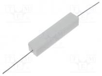 Resistor  wire-wound, cement, THT, 43, 10W, 5%, Ø0.8x35mm