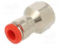 Push-in fitting, straight, -0.99÷20bar, nickel plated brass