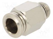 Push-in fitting, straight, -0.99÷20bar, nickel plated brass