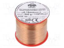 Coil wire, double coated enamelled, 0.15mm, 0.2kg, -65÷180C