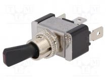 Switch  toggle, Pos  2, SPST, ON-OFF, 20A/12VDC, Leads  connectors