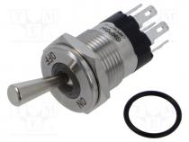 Switch  toggle, Pos  2, SPDT, ON-ON, 5A/250VAC, -40÷85C, IP67, 24VDC