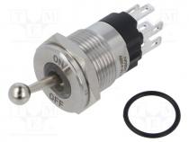 Switch  toggle, Pos  2, SPDT, ON-ON, 5A/250VAC, -40÷85C, IP67, 24VDC