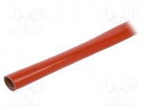 Insulating tube, fiberglass, brick red, -60÷250C, Øint  10mm