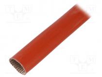 Insulating tube, fiberglass, brick red, -60÷250C, Øint  18mm