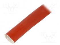 Insulating tube, fiberglass, brick red, -60÷250C, Øint  20mm