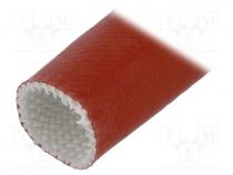 Insulating tube, fiberglass, brick red, -60÷250C, Øint  30mm