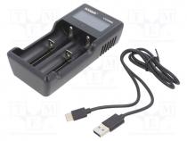 Charger  for rechargeable batteries, Li-Ion,Ni-Cd,Ni-MH, 2A