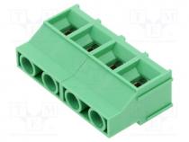 Connector  PCB terminal block, terminal, 30A, 300V, PIN  4, angled