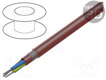 Wire, SiHF-C-Si, 3G1.5mm2, Cu, stranded, silicone, brown-red