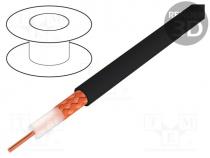 Wire  coaxial, RG59B/U, wire, CCS, PVC, black, 6.2mm