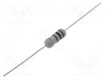Resistor  wire-wound, THT, 100, 2W, 5%, Ø0.7x25mm, Ø5x12mm, axial