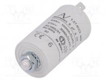 Capacitor  polypropylene, motors, run, 6uF, 420VAC, Ø30x56.5mm