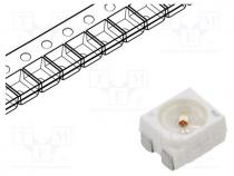 LED, orange, SMD, 3030,PLCC4, 1400÷4500mcd, 1.9÷2.5VDC, 3x3x2.1mm