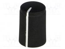 Knob, with pointer, aluminium,plastic, Øshaft  6mm, Ø10x15mm