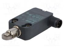 Limit switch, pusher with parallel roller, NO + NC, M12 male